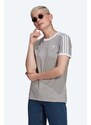 Bavlněné tričko adidas Originals adicolor Classics 3-Stripes šedá barva, s aplikací, GN2909-grey