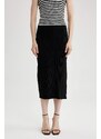 DEFACTO Straight Fit Normal Waist Ribbed Camisole Midi Skirt