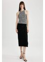 DEFACTO Straight Fit Normal Waist Ribbed Camisole Midi Skirt