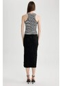 DEFACTO Straight Fit Normal Waist Ribbed Camisole Midi Skirt