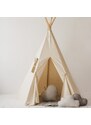 Moi Mili Béžový bavlněný teepee stan s podložkou Navajo 170 x 130 cm