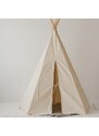 Moi Mili Béžový bavlněný teepee stan s podložkou Navajo 170 x 130 cm