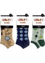 Bellinda CRAZY IN-SHOE SOCKS 3x - Modern color low crazy socks unisex - dark blue - dark green - light brown