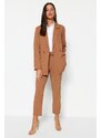 Trendyol Camel Blazer Jacket-Pants Woven Bottom-Top Suit