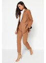 Trendyol Camel Blazer Jacket-Pants Woven Bottom-Top Suit