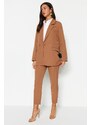 Trendyol Camel Blazer Jacket-Pants Woven Bottom-Top Suit