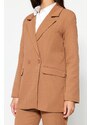 Trendyol Camel Blazer Jacket-Pants Woven Bottom-Top Suit