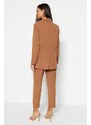 Trendyol Camel Blazer Jacket-Pants Woven Bottom-Top Suit