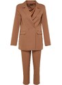 Trendyol Camel Blazer Jacket-Pants Woven Bottom-Top Suit