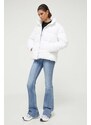 Bunda Tommy Jeans dámská, bílá barva, zimní