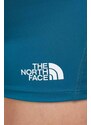 Sportovní šortky The North Face dámské, tyrkysová barva, s aplikací, high waist