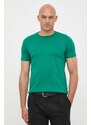 Bavlněné tričko Armani Exchange zelená barva, s potiskem