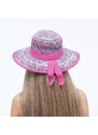 KRUMLOVANKA Růžový letní dámský klobouk P-0004/RUZ