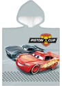 Carbotex Dětské / chlapecké plážové pončo - osuška s kapucí Auta - Cars - motiv Piston Cup - 100% bavlna - 50 x 110 cm