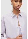 Košile AllSaints Sasha fialová barva, relaxed, s klasickým límcem