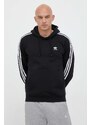 Mikina adidas Originals pánská, černá barva, s kapucí, s aplikací