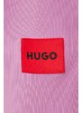 Tepláky HUGO fialová barva, s aplikací