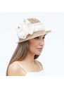 KRUMLOVANKA Dámský letní klobouk z mořské trávy zdobený starorůžovým sisalem Ka-01