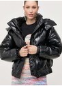 Péřová bunda Karl Lagerfeld dámská, černá barva, zimní
