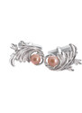 Klára Bílá Jewellery Manžetové unisex knoflíčky Barok ze stříbra s perlou Barva perly: Bílá
