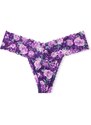 Victoria's Secret fialové krajkové tanga kalhotky Lacie Thong Panty