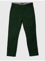 Dětské kalhoty Tommy Hilfiger zelená barva, hladké