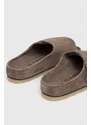 Semišové pantofle Birkenstock x Fear Of God pánské, šedá barva, 1024729-dgrey