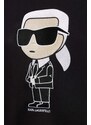 Mikina Karl Lagerfeld dámská, černá barva, s aplikací