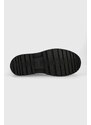 Boty s gumou Calvin Klein Jeans CHUNKY COMBAT CHELSE dámské, černá barva, na plochém podpatku, YW0YW01065