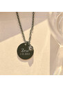 MIDORINI.CZ Personalizovaný náhrdelník - medailonek se zirkonem, Vlastní text na přání, chirurgická ocel 316L