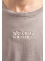 Bavlněné tričko Alpha Industries šedá barva, 118529.643-grey