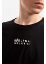 Bavlněné tričko Alpha Industries černá barva, s potiskem, 118529.649-black