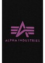 Bavlněné tričko Alpha Industries černá barva, s potiskem, 128507.682-black