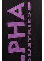 Bavlněné tričko Alpha Industries černá barva, s potiskem, 128507.682-black