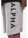 Kraťasy Alpha Industries Alpha Jersey pánské, šedá barva, 116366.17-grey