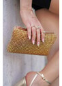 Paris Style Zlatá společenská clutch kabelka Shelly