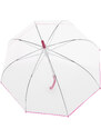 Doppler Nizza Transparent růžový - dámský holový průhledný deštník