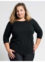 Dámské bavlněné triko Plus Size CityZen s elastanem černá