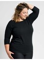 Dámské bavlněné triko Plus Size CityZen s elastanem černá