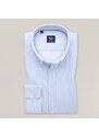 Willsoor Pánská slim fit košile světle modrá s pruhovaným vzorem 15406