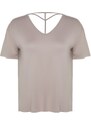 Trendyol Curve Mink Collar Detailed Knitted T-Shirt