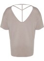 Trendyol Curve Mink Collar Detailed Knitted T-Shirt