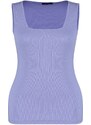 Trendyol Curve Lilac Basic Corduroy Knitted Square Collar Singlet