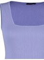 Trendyol Curve Lilac Basic Corduroy Knitted Square Collar Singlet