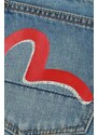 Džíny Evisu Graffiti Daruma Pocket Printed Jeans pánské, 2ESHTM3JE12517CT INDIGO MID TONE