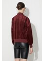 Bomber bunda Alpha Industries MA-1 OS Velvet LW Wmn 106002 184 vínová barva, přechodná