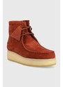 Semišové mokasíny Clarks Originals Wallabee Craft dámské, černá barva, na klínku, 26163275