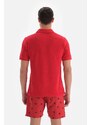 Dagi Red Towel Polo Neck T-Shirt