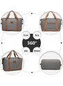 KONO set variabilní cestovní taška a kosmetická taštička - šedo hnědá- 26L