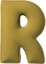 Yellow Tipi Olivově zelený sametový polštář písmeno R 40 cm